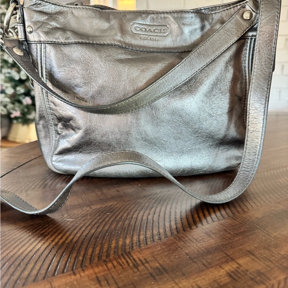 Coach Silver Leather Crossbody Bag - Picture 2 of 10